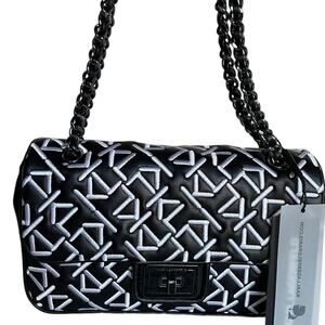 Brand New Karl Lagerfeld Agyness Flap Shoulder Bag Handbag Embossed
